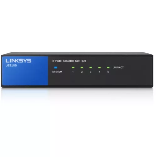 Linksys 5-Port Desktop Gigabit Switch (LGS105) - Black