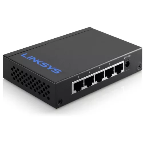 Linksys 5-Port Desktop Gigabit Switch (LGS105) - Black