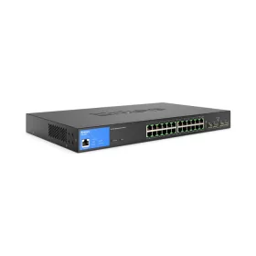   Linksys 24-Port Managed PoE+ Gigabit Switch 4 1G Sfp 250W TAA - Black