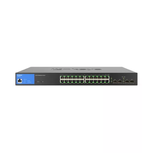 Linksys 24-Port Managed PoE+ Gigabit Switch 4 1G Sfp 250W TAA - Black