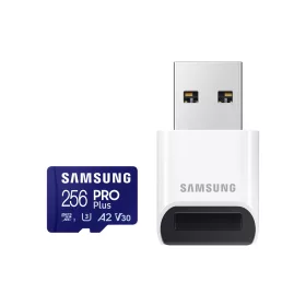 SAMSUNG SD kártya, 256GB, PRO PLUS, olvasó, Blue Wave