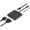 Conceptronic Notebook Dokkoló - DONN09B (USB-C to HDMI+VGA+USB-A+AUX, fekete)