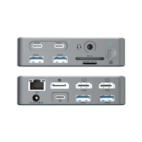 Conceptronic Notebook Dokkoló - DONN25G (USB-C to HDMI/DP/USB-C PD/USB-A/SD/TF/RJ45/Audio)