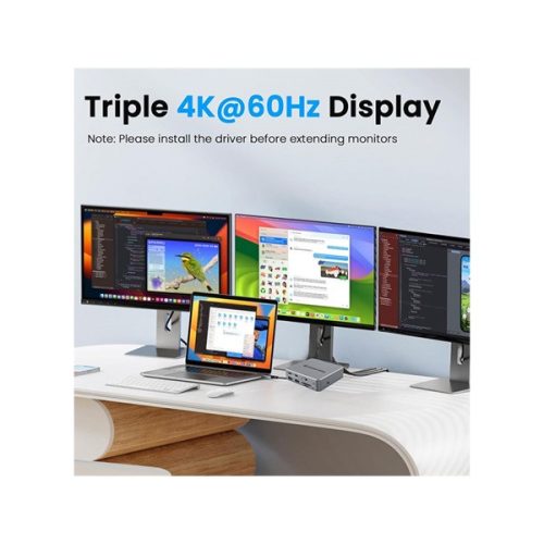 Conceptronic Notebook Dokkoló - DONN25G (USB-C to HDMI/DP/USB-C PD/USB-A/SD/TF/RJ45/Audio)