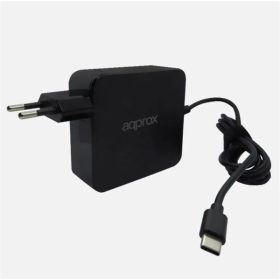   APPROX Notebook adapter 90W - Univerzális USB Type-C töltő, 5V/3A, 9V/3A, 12V/3A, 15V/3A, 20V/4.5A, Fekete