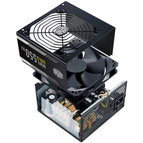 Cooler Master 550W - MWE Gold 550 - MPE-5501-ACAAG-EU - 80+ Gold  - ATX 3.1 - Nem moduláris - Fekete Tápegység
