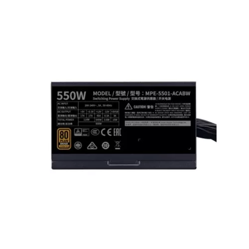 Cooler Master 550W - MWE Bronze 550 - MPE-5501-ACABW-BEU - 80+ Bronze - ATX 3.1 - Fekete Tápegység