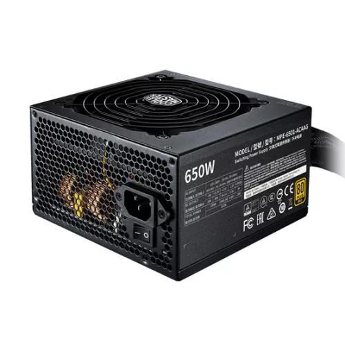 Cooler Master 650W - MWE Gold - MPE-6501-ACAAG-EU - 80+ Gold - ATX 12V Ver. 2.41 -  Moduláris - Fekete Tápegység