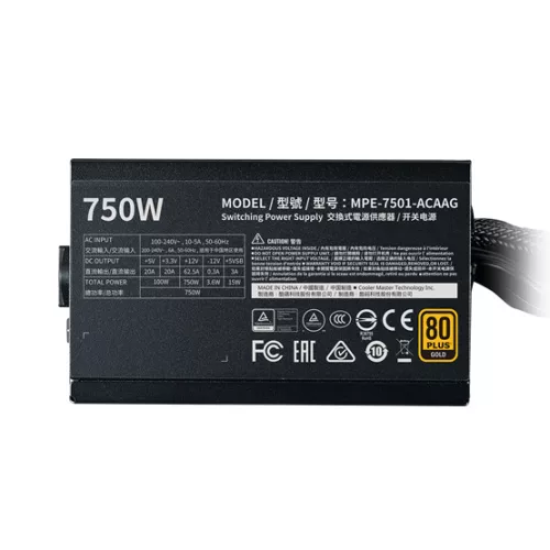 Cooler Master 750W - MWE Gold - MPE-7501-ACAAG-EU - 80+ Gold - ATX 3.1 - Fekete Tápegység