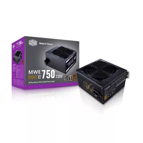 Cooler Master 750W - MWE Bronze V2 230V - MPE-7501-ACABW-BEU - 80+ Bronze - ATX 3.1 - Fekete Tápegység