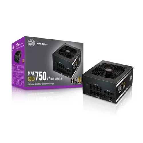 Cooler Master 750W - MWE 750 Gold-v2 - MPE-7501-AFAAG-EU - 80+ Gold - ATX 12V Ver. 2.41 - Moduláris - Fekete Tápegység