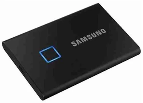 SAMSUNG SSD Külső, 2TB, T7 Touch, Fekete, USB 3.2