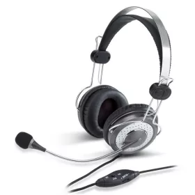   Genius Fejhallgató - HS-04SU (3.5mm Jack, hangerőszabályozó, mikrofon, fekete-ezüst)