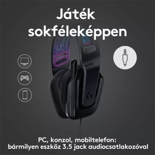 Logitech Fejhallgató - G335  Gaming headset (Vezetékes, 3,5mm Jack, hangerőszabályzó, fekete)