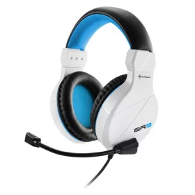   Sharkoon Fejhallgató - Rush ER3 White (fehér; mikrofon; TRRS 3.5mm jack; hangerőszabályzó; nagy-párnás; 2.4m kábel)