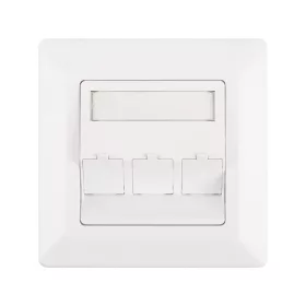 NIKOMAX Fali aljzat kerettel, 80x80mm, 3 portos, fehér