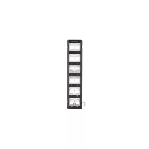 NIKOMAX Patch panel, UTP, 12 portos, 10", beépíthető, üres, fekete