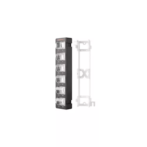 NIKOMAX Patch panel, UTP, 12 portos, 10", beépíthető, üres, fekete