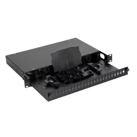   NIKOMAX Optikai patch panel LC, duplex SM/MM, 48 portos ÜRES, kihúzható tálcával, fekete