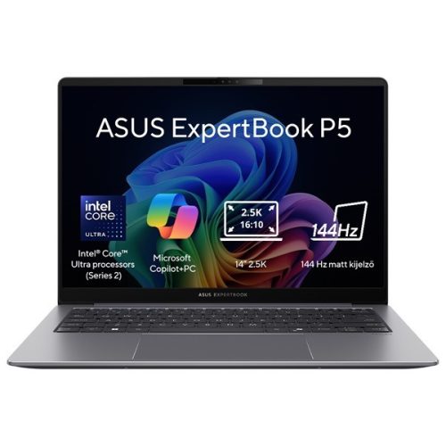 ASUS Notebook - COM NB Expertbook P5405CSA-NZ0398W, 14" WQXGA, Intel® Core 7  258V, 32GB, 1TB M.2, INT, WIN11H, Szürke