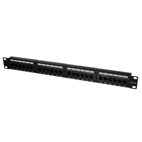   LogiLink Cat.5e patch panel 24-portos, árnyékolatlan, 19" rackbe, fekete