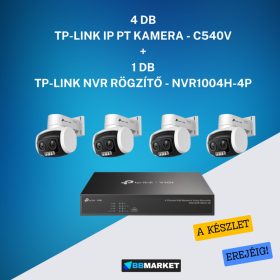   TP-link NVR rögzítő - NVR1004H-4P + 4 db TP-Link IP PT kamera - C540V