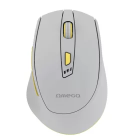   OMEGA Egér, Wireless, vezeték nélküli, Bluetooth 5.2, 2400 DPI, beépített akkumulátros, USB-C töltés, szürke