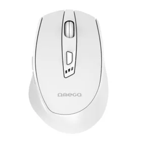   OMEGA Egér, Wireless, vezeték nélküli, Bluetooth 5.2, 2400 DPI, beépített akkumulátros, USB-C töltés, fehér