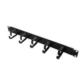   LogiLink 19" 1U kábelrendező gyűrűs panel, 5 fém gyűrű, fekete