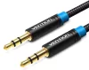 Vention 3.5mm jack/M ->  3.5mm jack/M,  (audio,szövet), 5m, kábel