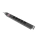 Lanberg PDU-05F-0200-IEC-BK 19" 1U 5xSchuko aljzat C14 csatlakozóvéggel 2m fekete elosztósor kapcsolóval