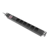 Lanberg 19" PDU/elosztósor 1U 16A 2m 6x Schuko aljzat, fekete