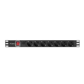   Lanberg 19" PDU/elosztósor 1U 16A 2m 7x Schuko aljzat, fekete