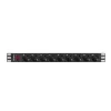 Lanberg 19" PDU/elosztósor 1U 16A 3m 9x Schuko aljzat, fekete