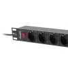 Lanberg 19" PDU/elosztósor 1U 16A 3m 9x Schuko aljzat, fekete