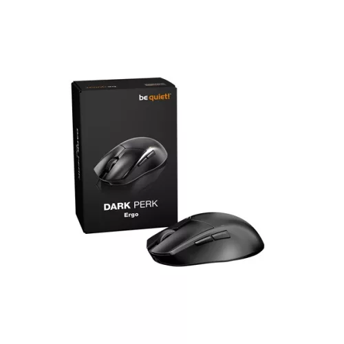 Be Quiet! Egér Vezeték nélküli  - DARK PERK ERGO (Optikai, 32000DPI, 1000Hz, 5 programozható gomb, fekete)