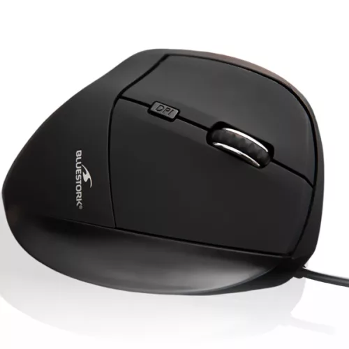 Bluestork Egér - M-W-ERGO (Ergonomic, Rechargeable, 2.4G, 7200 DPI, optikai, fekete)
