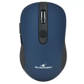   Bluestork Vezeték nélküli Egér - M-WL-OFF60-BLUE (1600 DPI, 6 gomb, optikai, kék)
