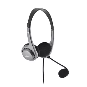   Bluestork Fejhallgató - MC101 Office Headset (mikrofon; hangerő szabályzó, 3,5 Jack, szürke)