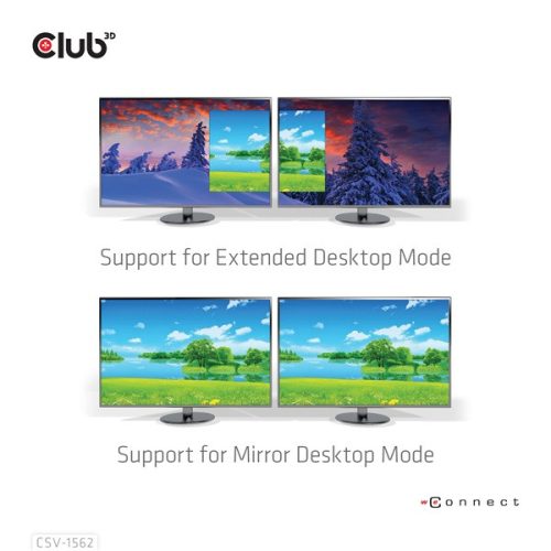 Club 3D Notebook Dokkoló - CSV-1562 (60W, 3.2 USB-C to 3xHDMI, 2x DP, 6x 3.2 USB-A, RJ45. 3,5 Jack)