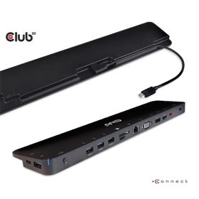   Club 3D Notebook Dokkoló - CSV-1565 (100W, USB-C to 5xUSB-A Gen 1, 2x USB-A 2.0, HDMI, DP,VGA, RJ45, Micro SD, 3,5 Jack)