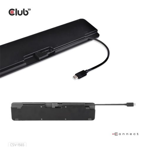 Club 3D Notebook Dokkoló - CSV-1565 (100W, USB-C to 5xUSB-A Gen 1, 2x USB-A 2.0, HDMI, DP,VGA, RJ45, Micro SD, 3,5 Jack)