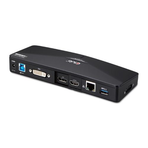Club 3D Notebook Dokkoló - CSV-3103D (DUAL DISPLAY/4K, 3.2 USB-A to HDMI, DP, DVI-D, 3xUSB-A, RJ45, 3.5 Jack Audio +Mic)
