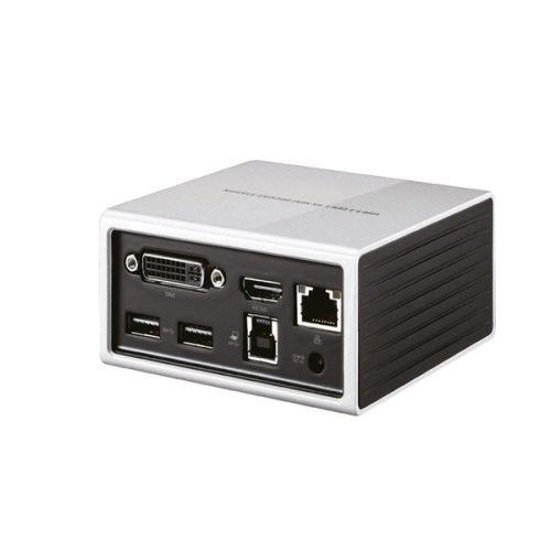 Club 3D Notebook Dokkoló - CSV-3104D (4K UHD, 3.0 USB-A to HDMI, DVI-I, 4xUSB-A, RJ45, 3.5 Jack Audio + Mic)