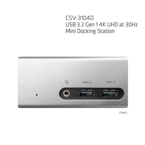 Club 3D Notebook Dokkoló - CSV-3104D (4K UHD, 3.0 USB-A to HDMI, DVI-I, 4xUSB-A, RJ45, 3.5 Jack Audio + Mic)