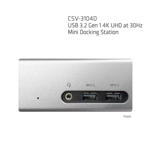 Club 3D Notebook Dokkoló - CSV-3104D (4K UHD, 3.0 USB-A to HDMI, DVI-I, 4xUSB-A, RJ45, 3.5 Jack Audio + Mic)