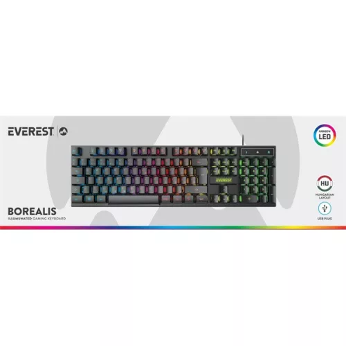 Everest KB-188 Borealis Rainbow Gamer Billentyűzet