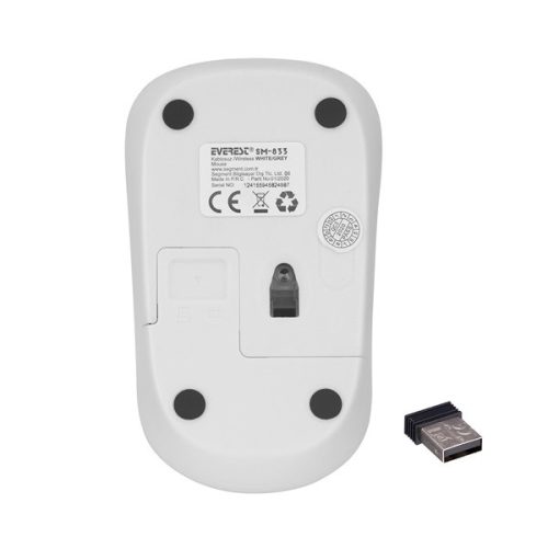 Everest Egér - SM-833 White (1200 DPI, 3gomb, optikai, fehér)