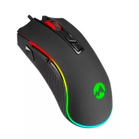   Everest Gamer Egér - SM-G06 SAGITTA  (6400 DPI, 8gomb, 1,5m harisnyázott kábel,optikai, fekete, RGB LED)