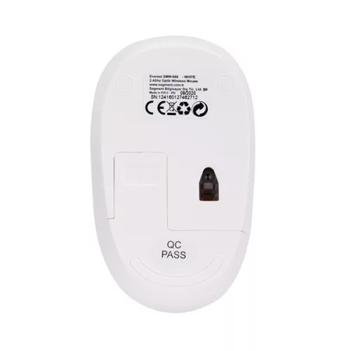 Everest Vezeték nélküli Egér - SMW-666 W (1500 DPI, 3gomb, optikai, fehér)